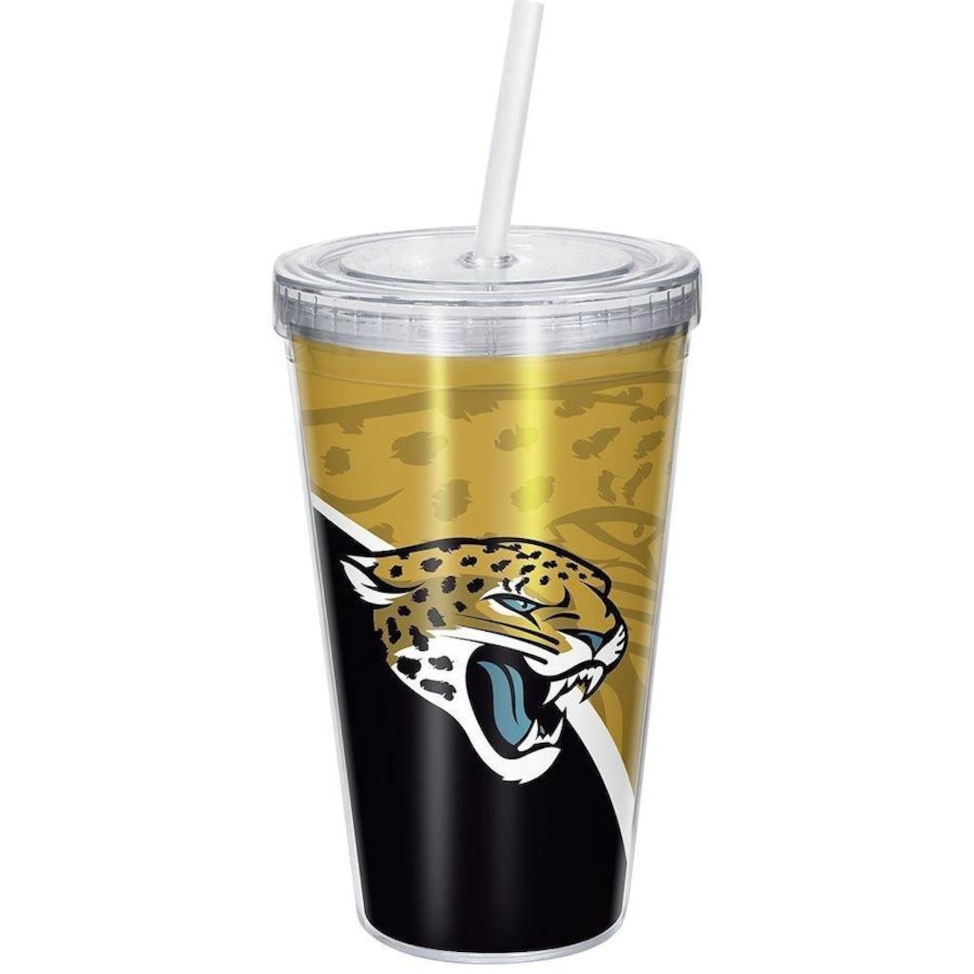 Copo com Canudo NFL Luxo Jacksonville Jaguars - 450ml - Foto 2