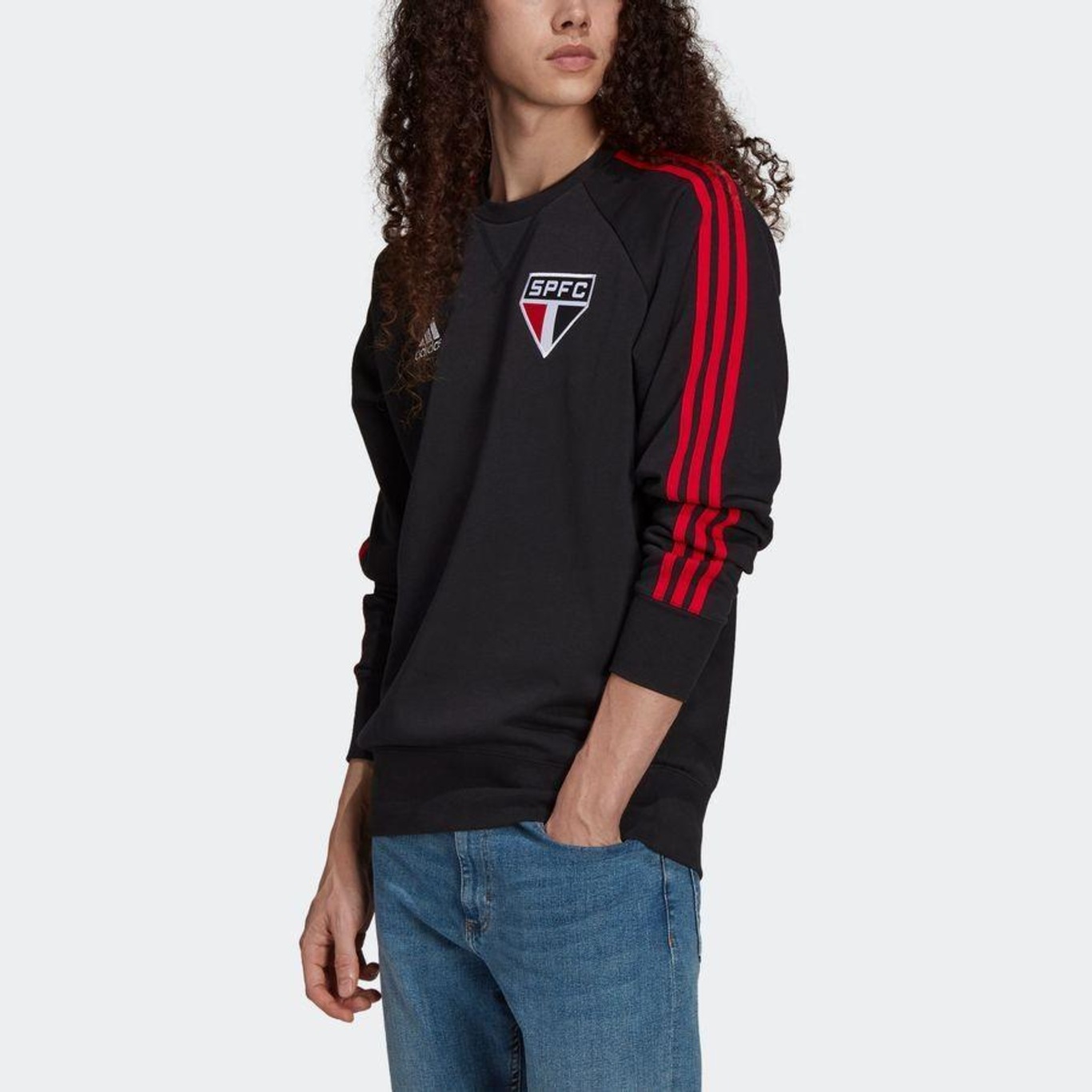 adidas side tape cropped sweatshirt