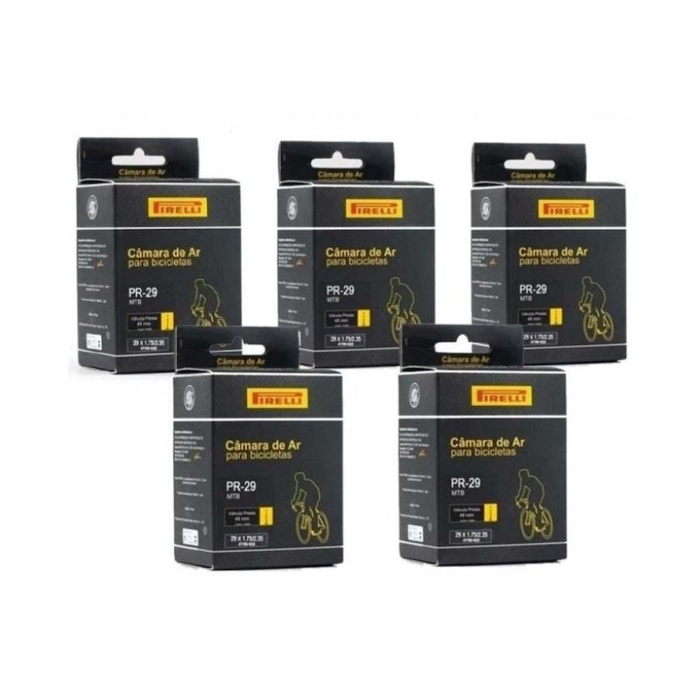 Kit 5 Unidades Câmaras Pirelli 29X2.25 48mm - Foto 1