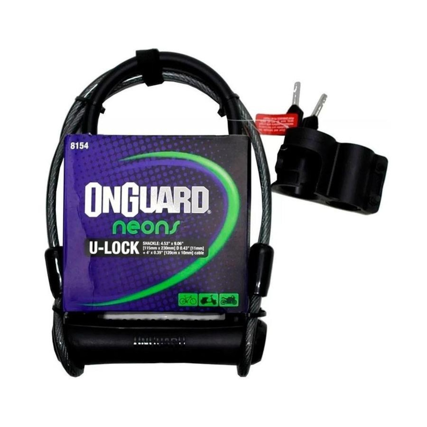 Cadeado U-lock + Cabo Onguard 8154 - Foto 1