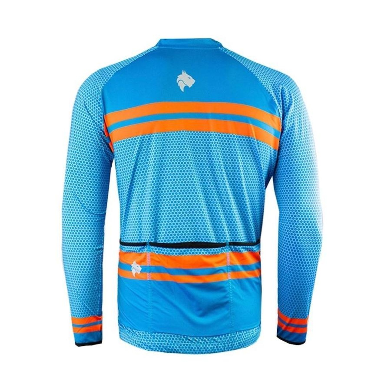 Camisa de Ciclismo Manga Longa Lynce Blue Hexagonal Grid - Masculino - Foto 2