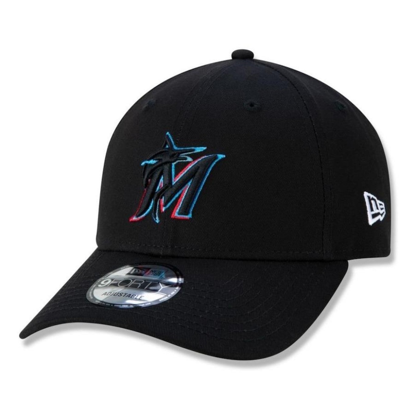 Boné Aba Curva New Era Miami Marlins 940 Team Color MLB - Snapback - Adulto - Foto 1