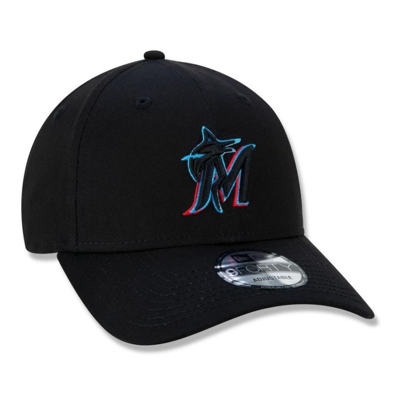 Boné Aba Curva New Era Miami Marlins 940 Team Color MLB - Snapback - Adulto - Foto 4