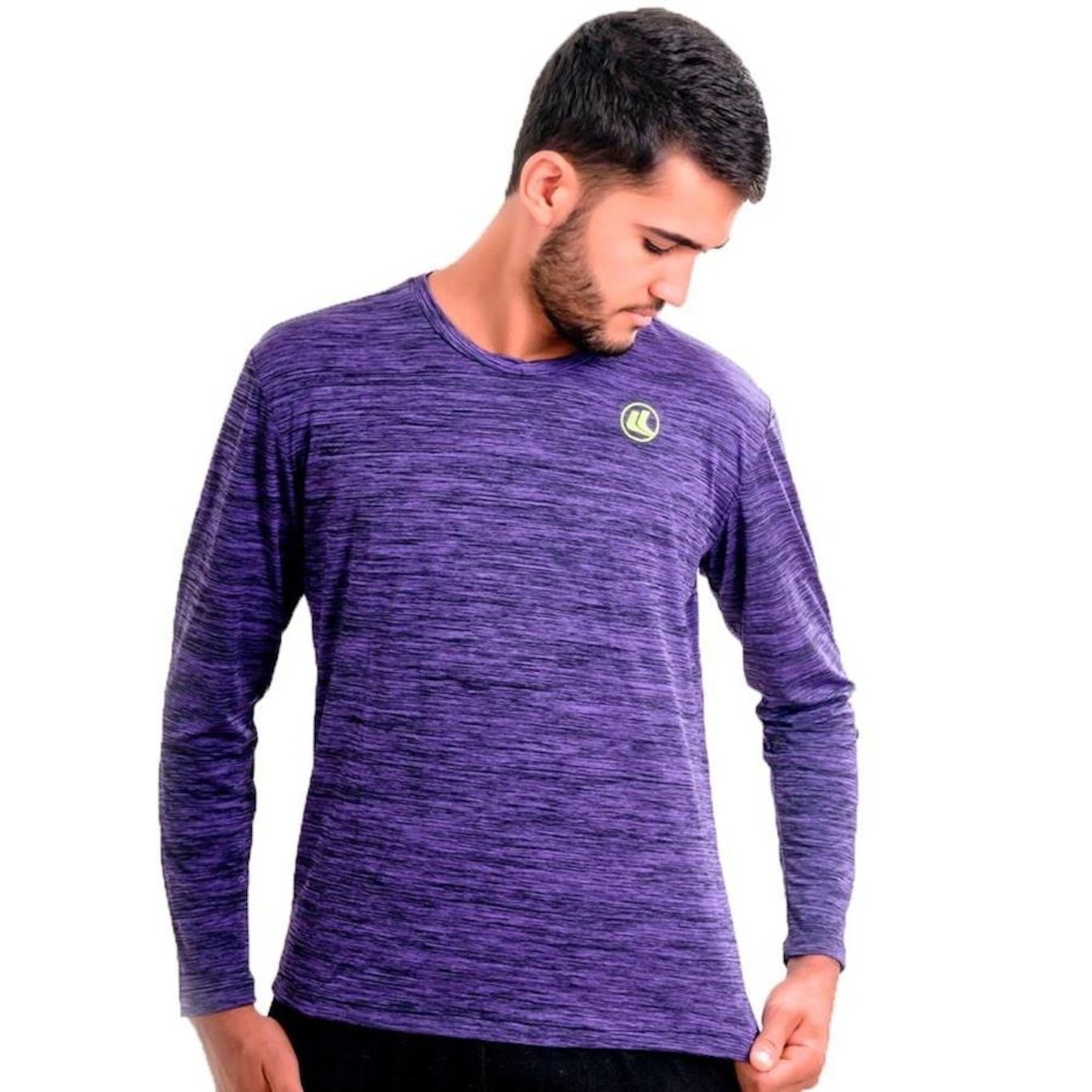 Camiseta Manga Longa Esporte Legal Rajada Plank UV45 - Masculina - Foto 3