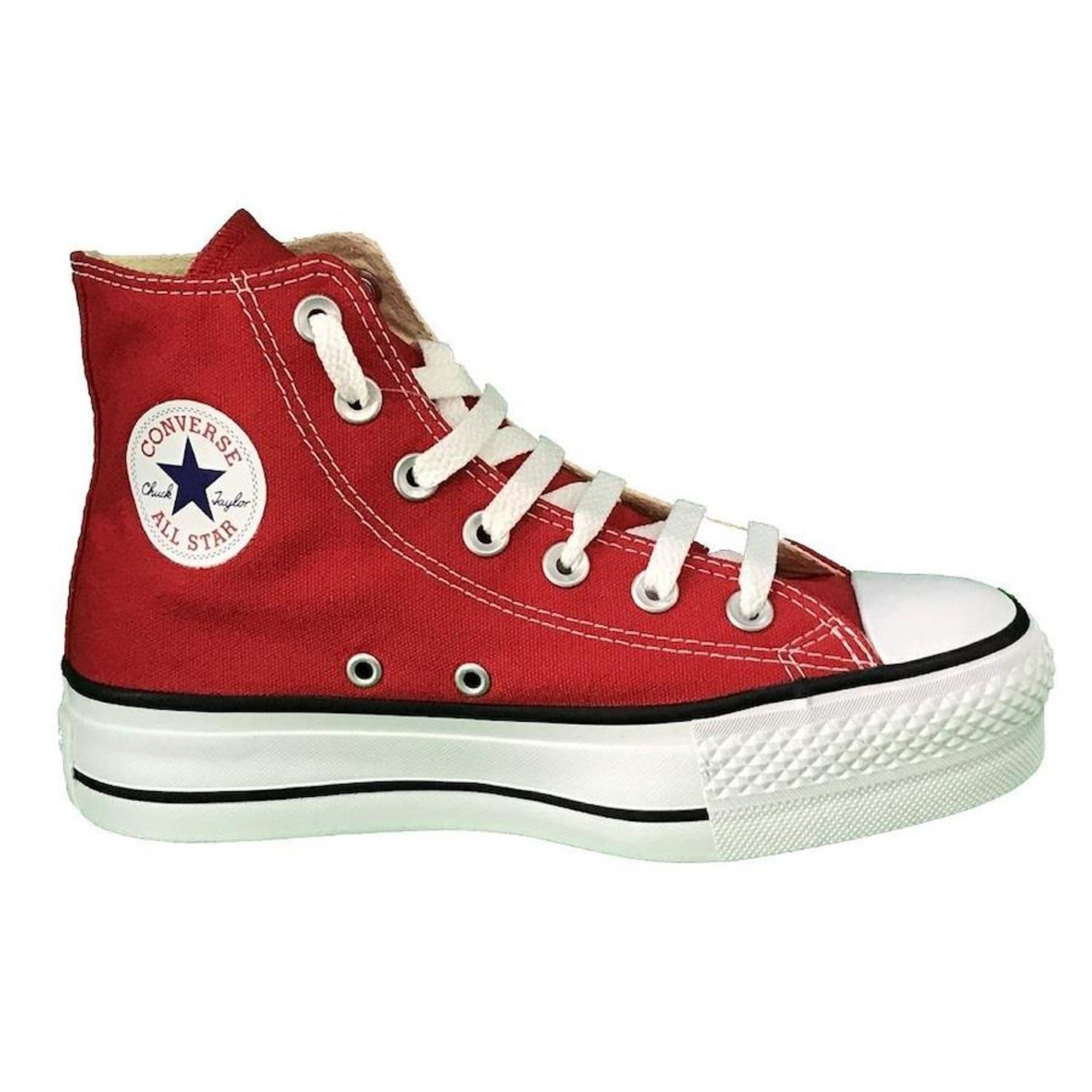 TÊNIS CONVERSE ALL STAR CHUCK TAYLOR LIFT PLATAFORMA VERMELHO CANO BAIXO -  TEAHUPOO SKATE SHOP