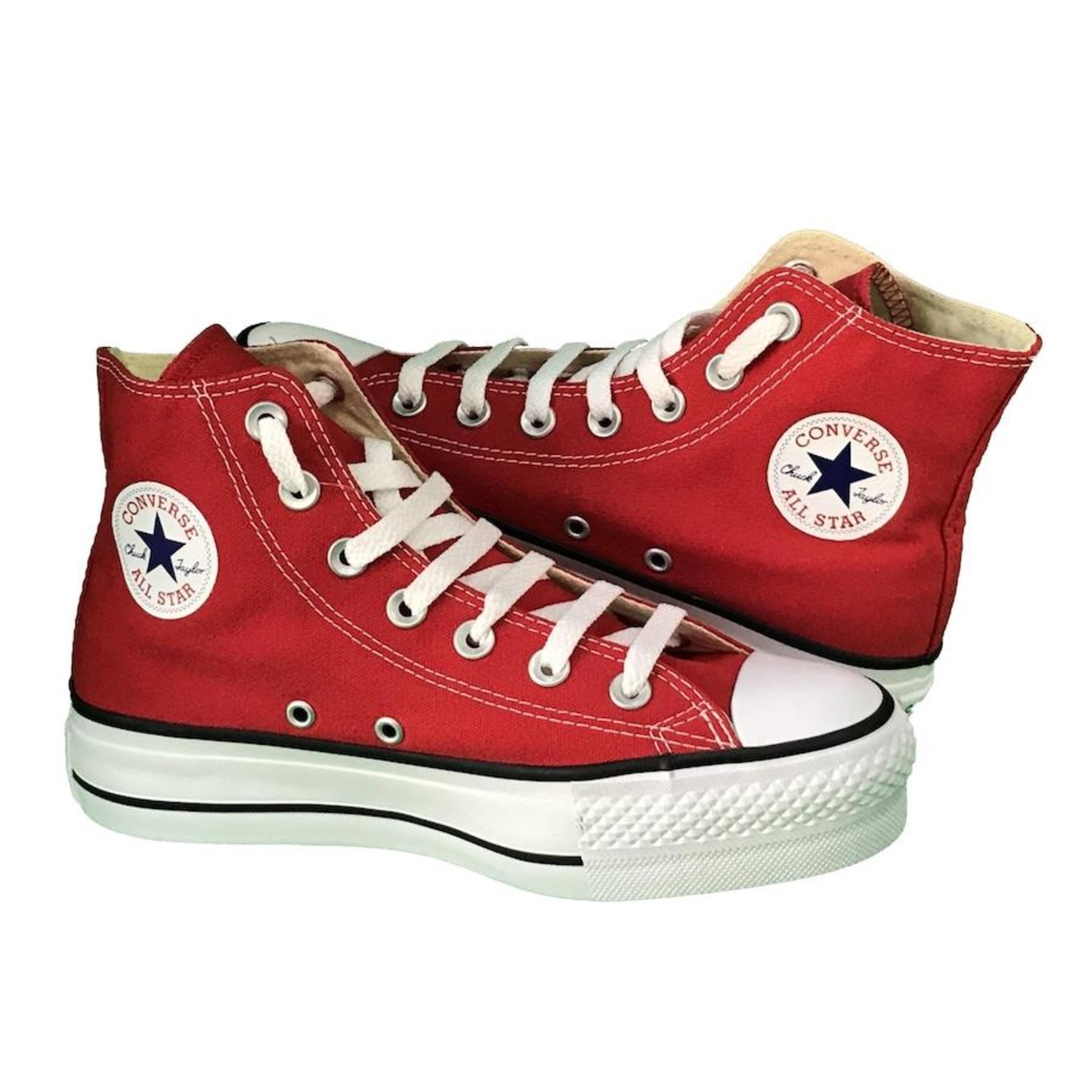 TÊNIS CONVERSE ALL STAR CHUCK TAYLOR LIFT PLATAFORMA VERMELHO CANO BAIXO -  TEAHUPOO SKATE SHOP