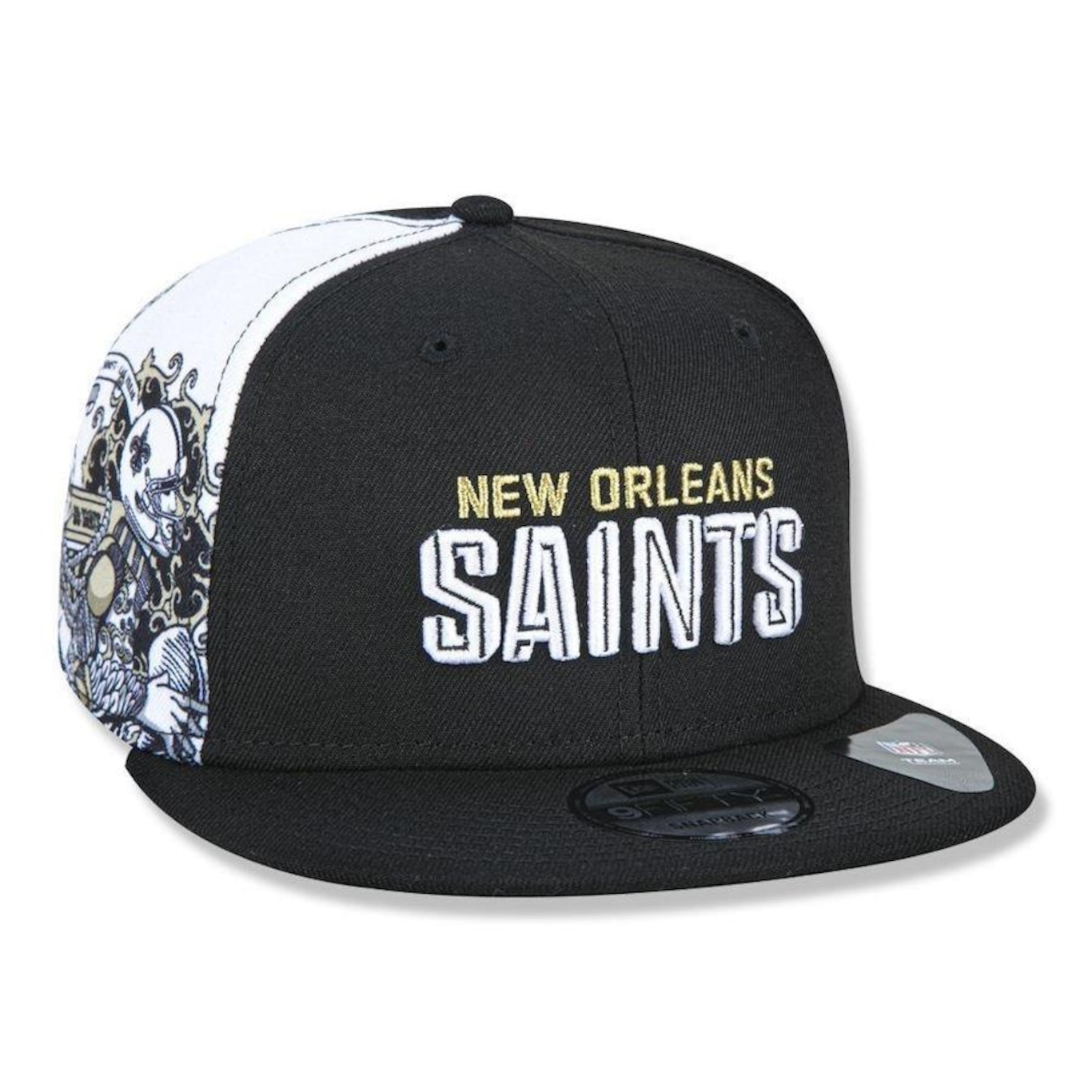 Boné Aba Reta New Era New Orleans Saints 950 Draft Font - Snapback - Adulto - Foto 3