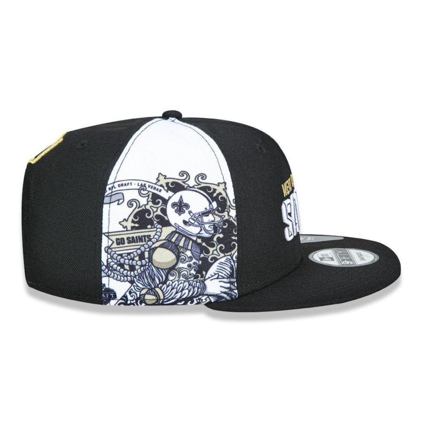 Boné Aba Reta New Era New Orleans Saints 950 Draft Font - Snapback - Adulto - Foto 6