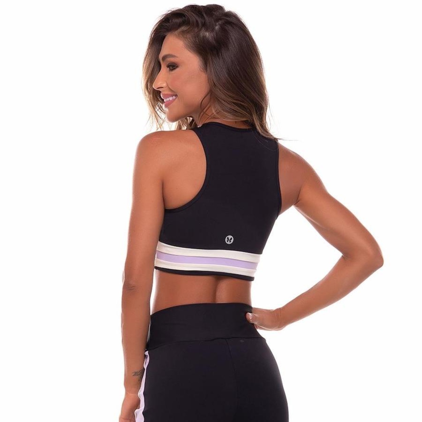 Top Cropped Fitness Preto