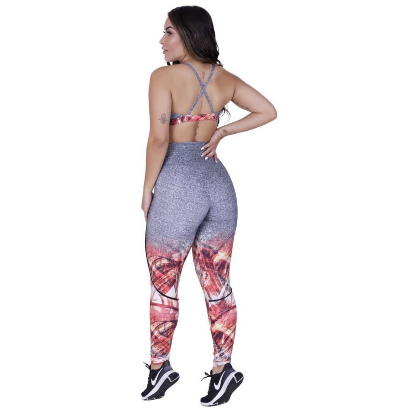 Conjunto Orbis Fitness: Calça Legging Empina Bumbum Fitness + Top Fitness com Bojo Uv50+ II - Feminino - Foto 3