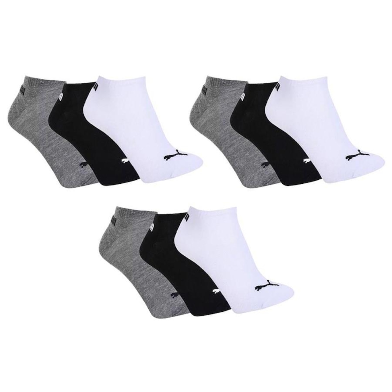 Kit Meias Puma Logo - 9 Pares - Masculino - Foto 1