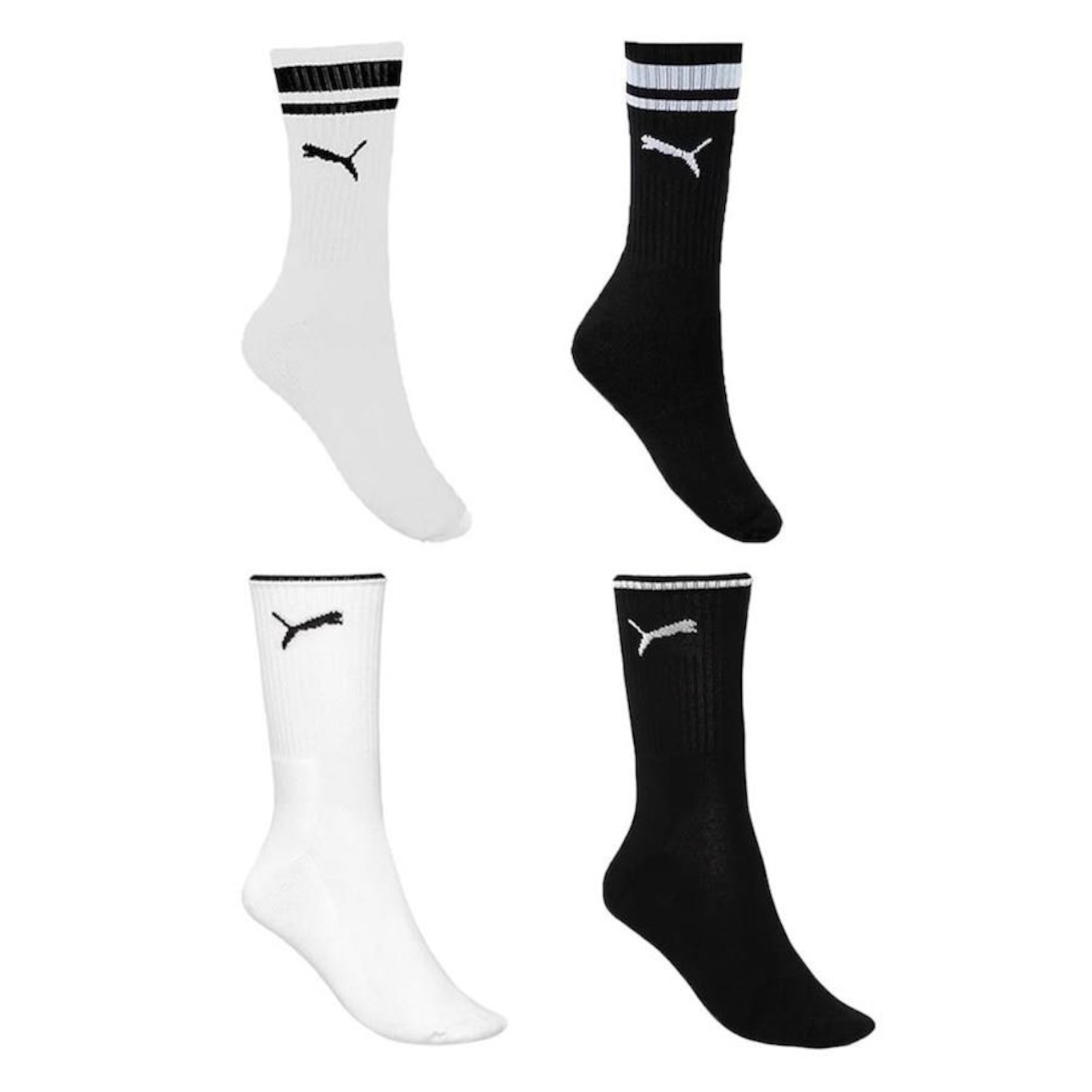 Kit 4 Pares de Meias Puma Esportiva Cano Longo - Masculino - Foto 1