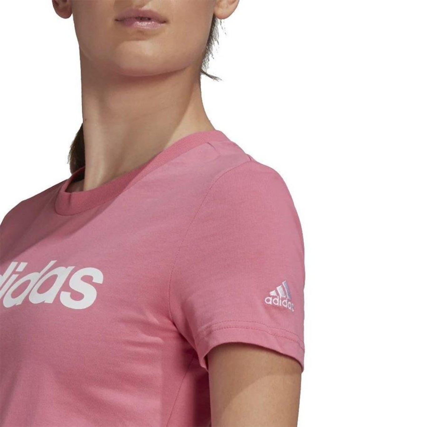 Camiseta adidas Essentials Slim Logo - Feminina - Foto 4