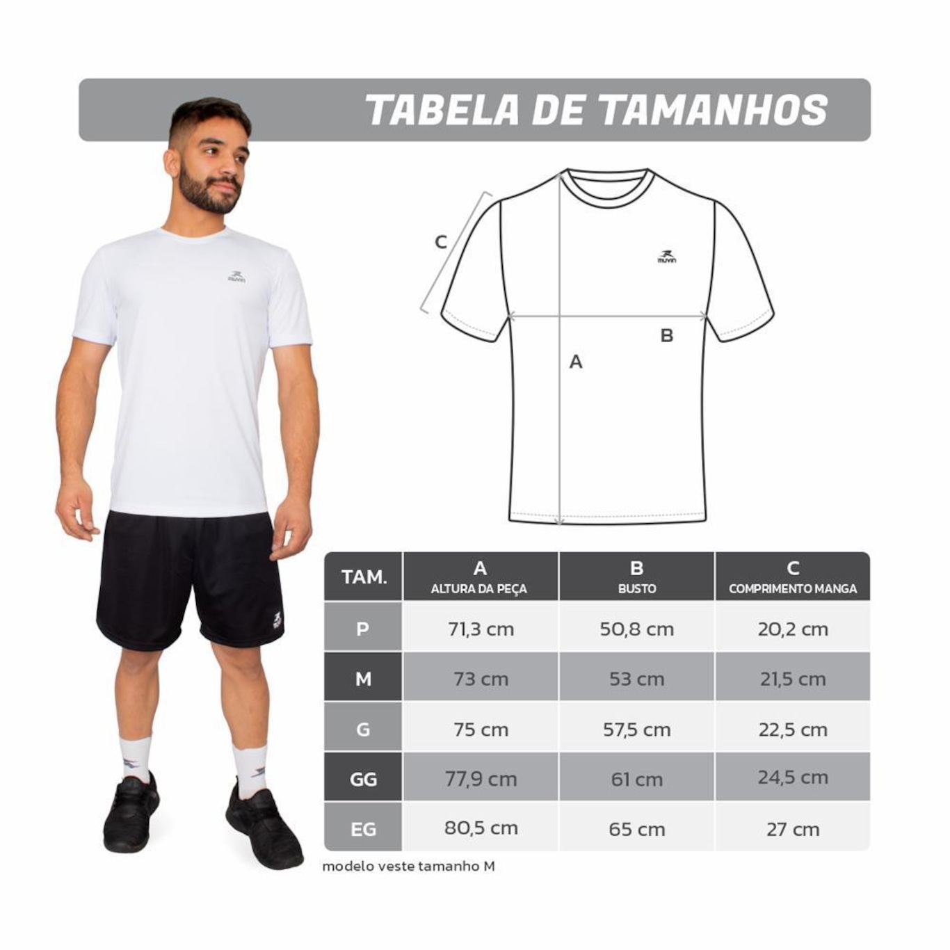 Kit Camiseta Muvin Color Dry Workout Ss - 3 Unidades - Masculino - Foto 5