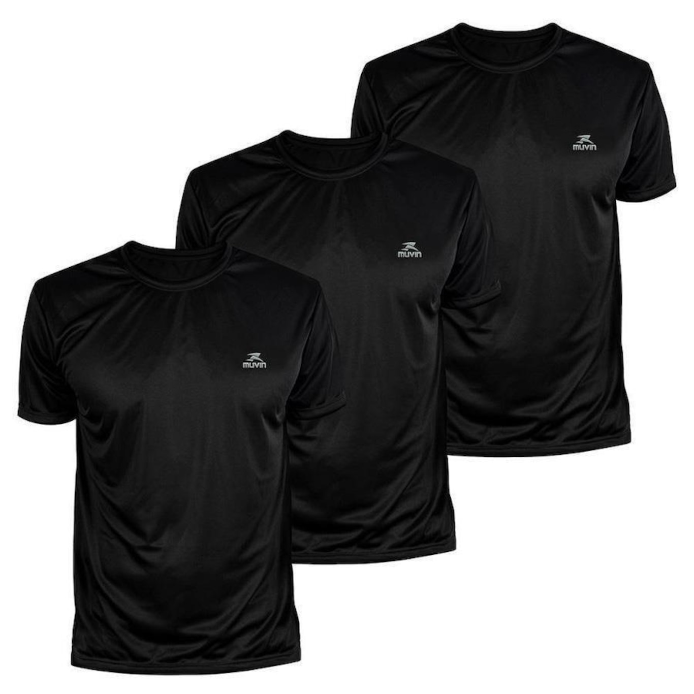 Kit Camiseta Muvin Color Dry Workout Ss - 3 Unidades - Masculino - Foto 1