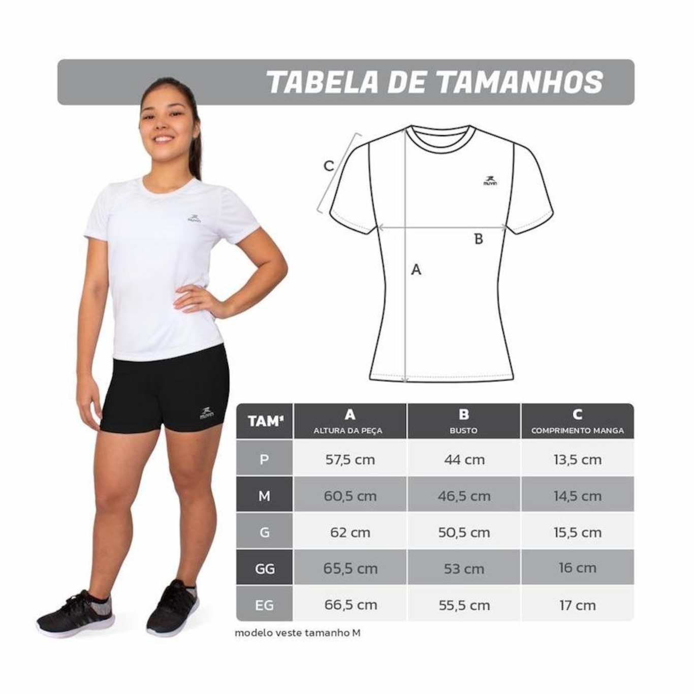 Kit 3 Camisetas Muvin Color Dry Workout Ss - Feminino - Foto 1