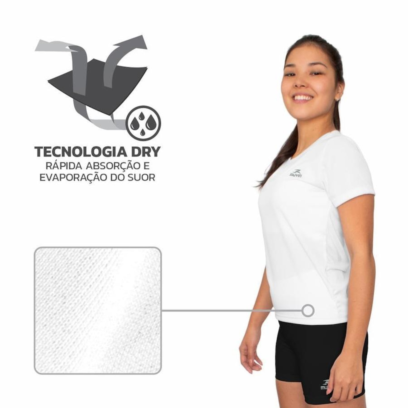 Kit 3 Camisetas Muvin Color Dry Workout Ss - Feminino - Foto 3