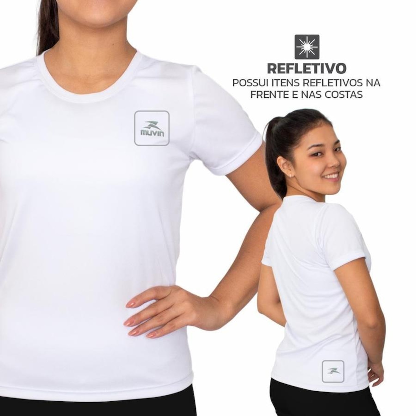 Kit 3 Camisetas Muvin Color Dry Workout Ss - Feminino - Foto 4