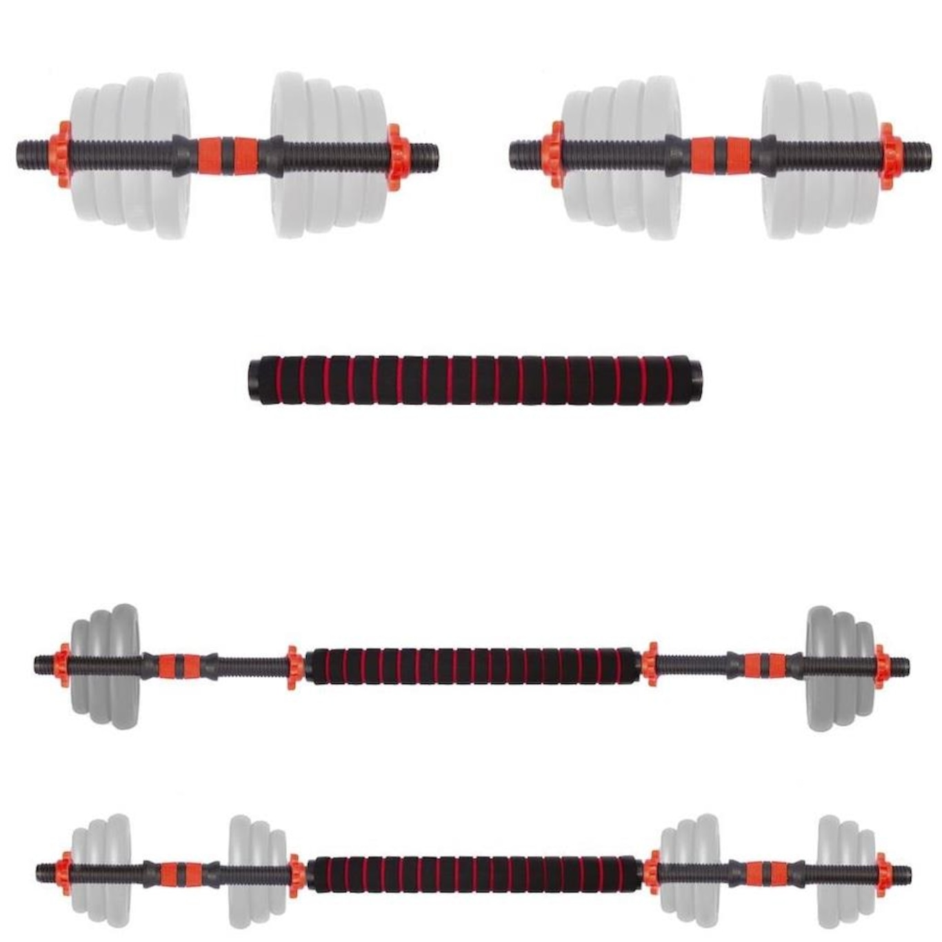 Barra Supino Halter com Rosca e Conector Yangfit Kit 2 em 1 - Foto 2