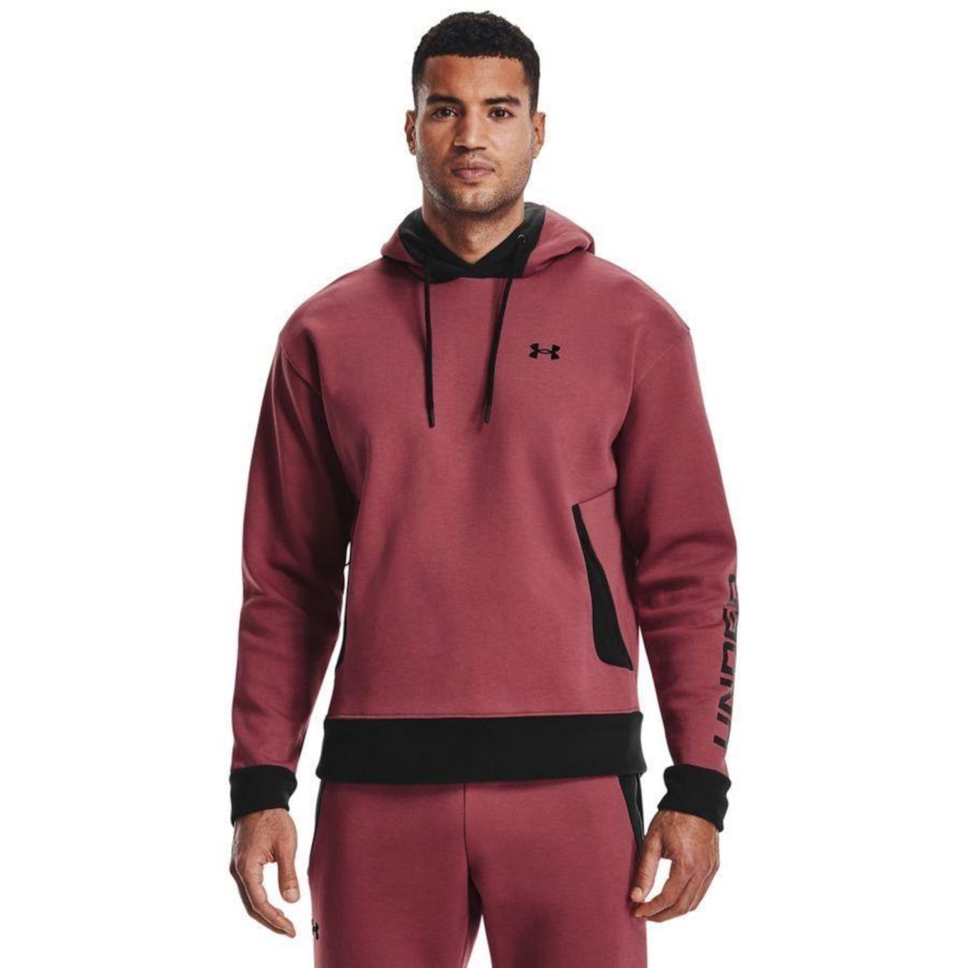 Blusão de Moletom com Capuz Under Armour Recover Fleece Hoodie - Masculino - Foto 1