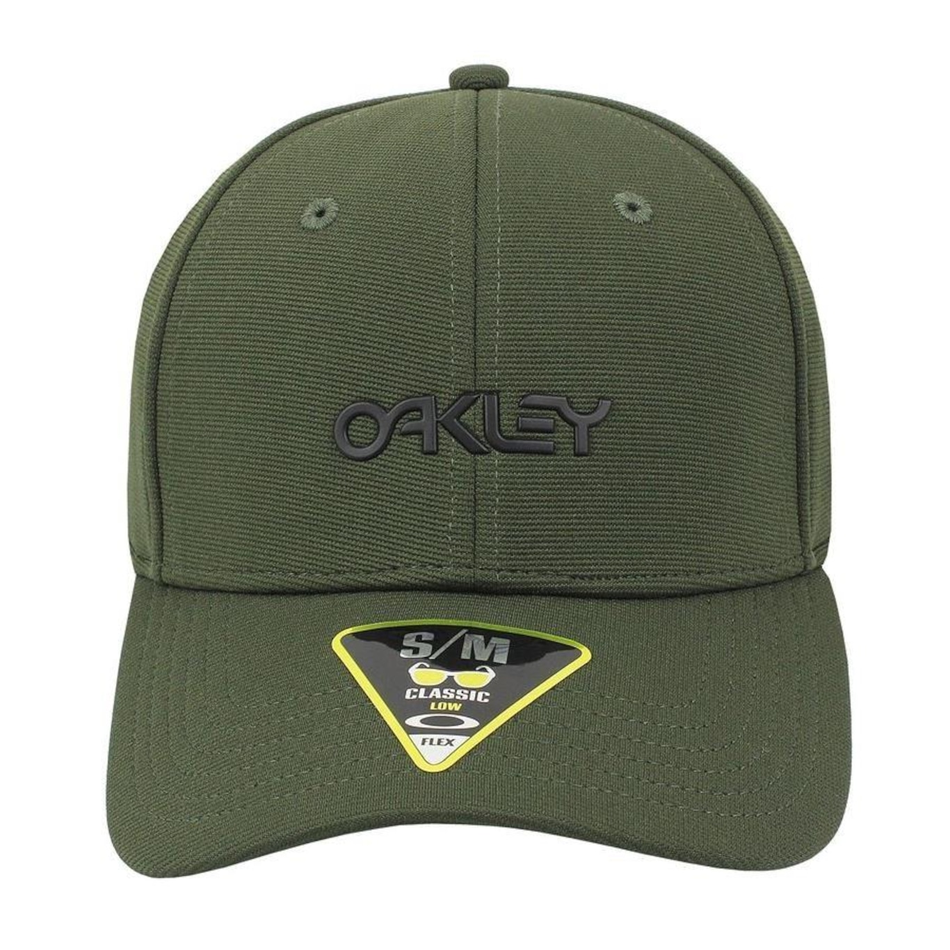 Boné Aba Curva Oakley 6 Panel Stretch Metallic Hat New Dark Brush - Fechado - Adulto - Foto 2