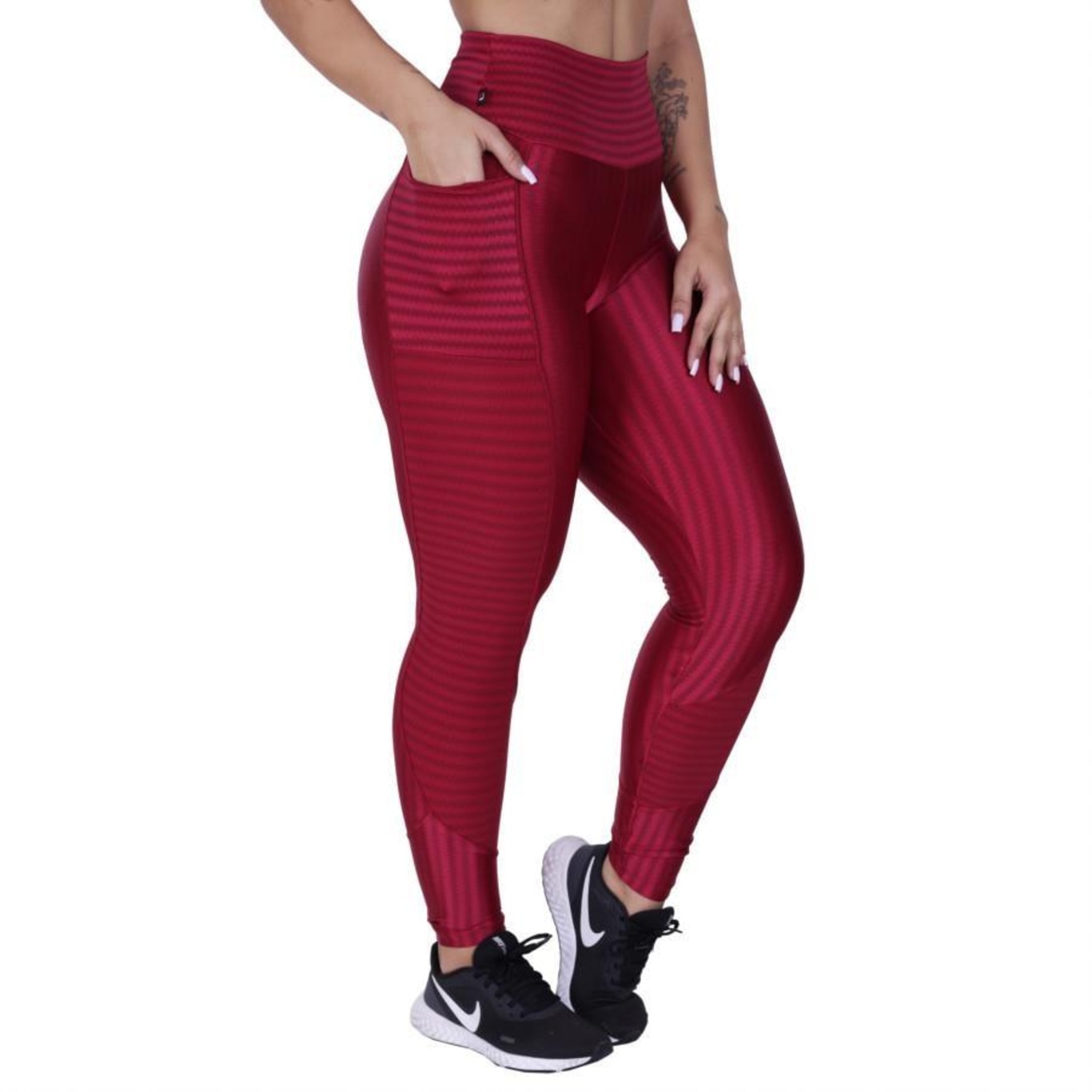 Calça Legging Orbis Fitness Cirre 3D Brilho - Feminina - Foto 1