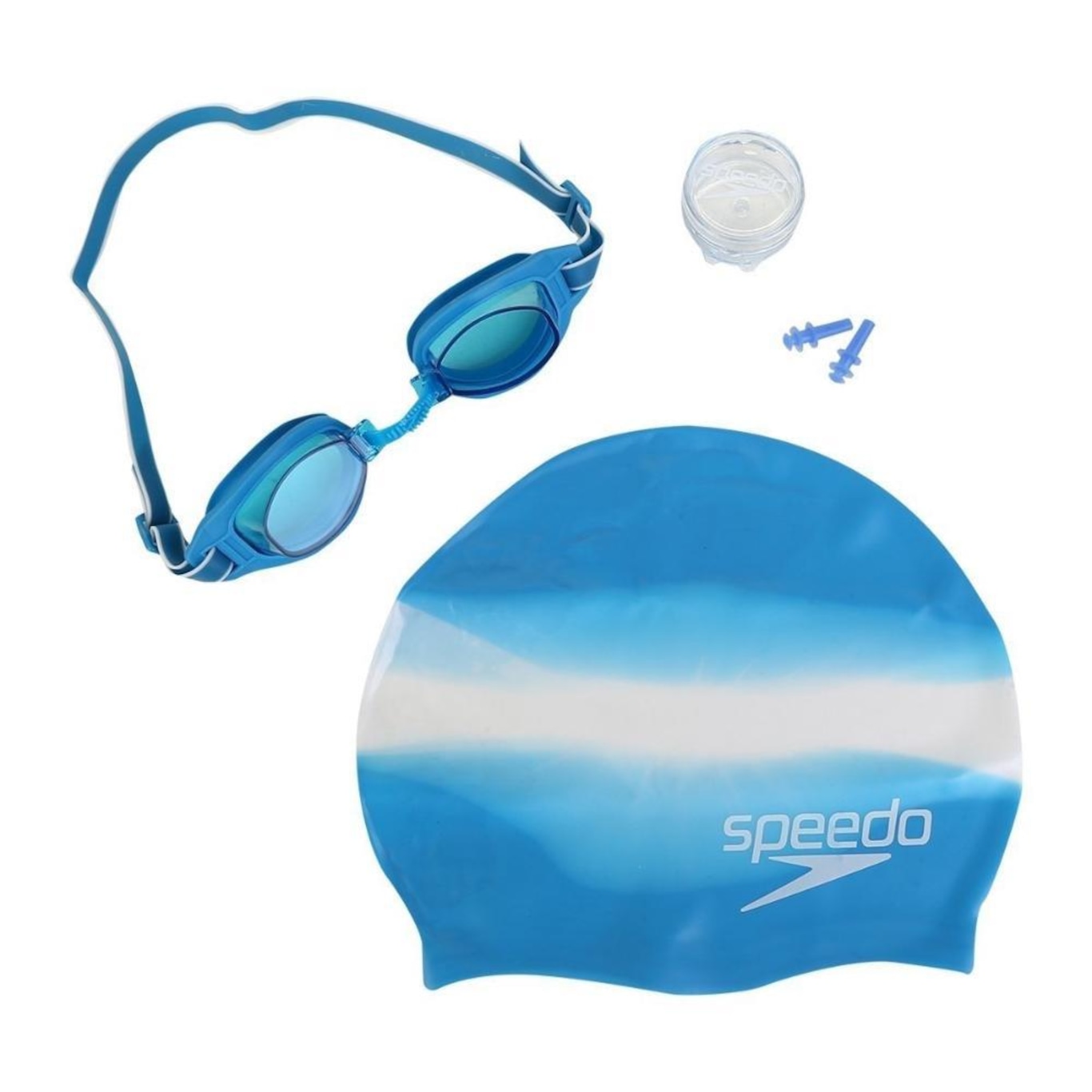 Kit Óculos Speedo Swim Slc + Touca + Protetor - Foto 1