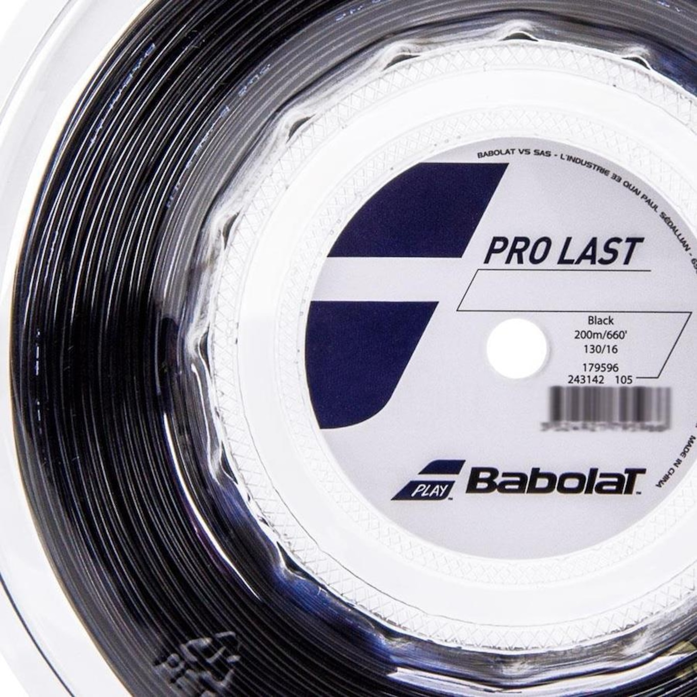 Corda Babolat Pro Last 16l 1.30mm Preta Rolo com 200 Metros - Foto 2