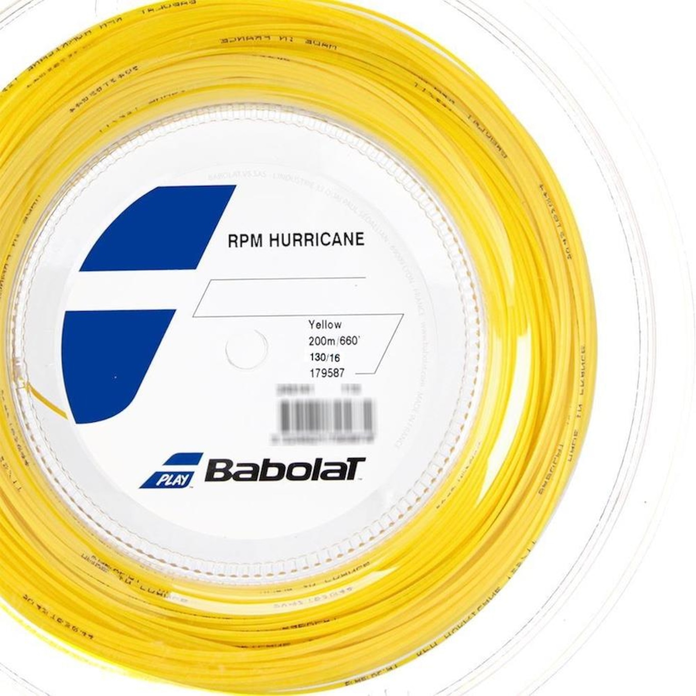 Corda Babolat RPM Hurricane 16L 1.30mm Rolo com 200 metros Amarelo - Foto 3