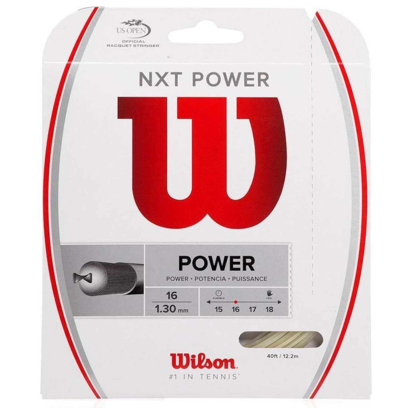 Corda para Raquete Wilson Synthetic Gut Power 16L 1,30mm - Foto 1