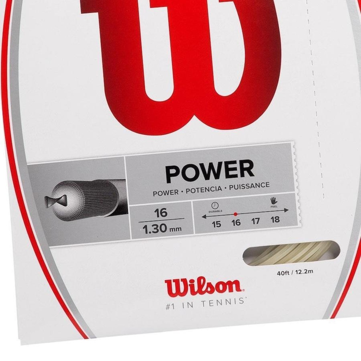 Corda para Raquete Wilson Synthetic Gut Power 16L 1,30mm - Foto 3