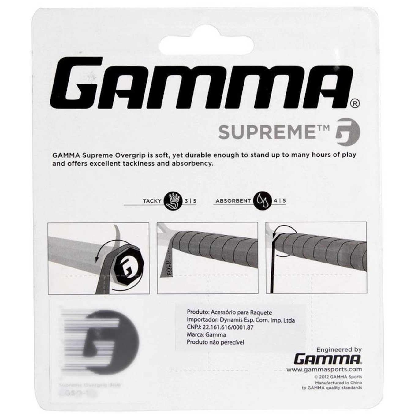 Overgrip Gamma Supreme - 03 Unidades Cinza - Foto 4