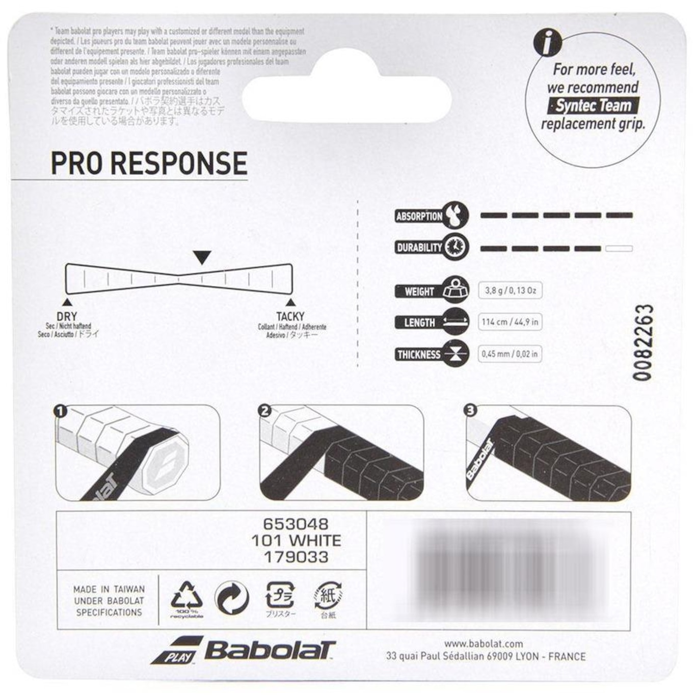 Overgrip Babolat Pro Response X3 Branco - Foto 4