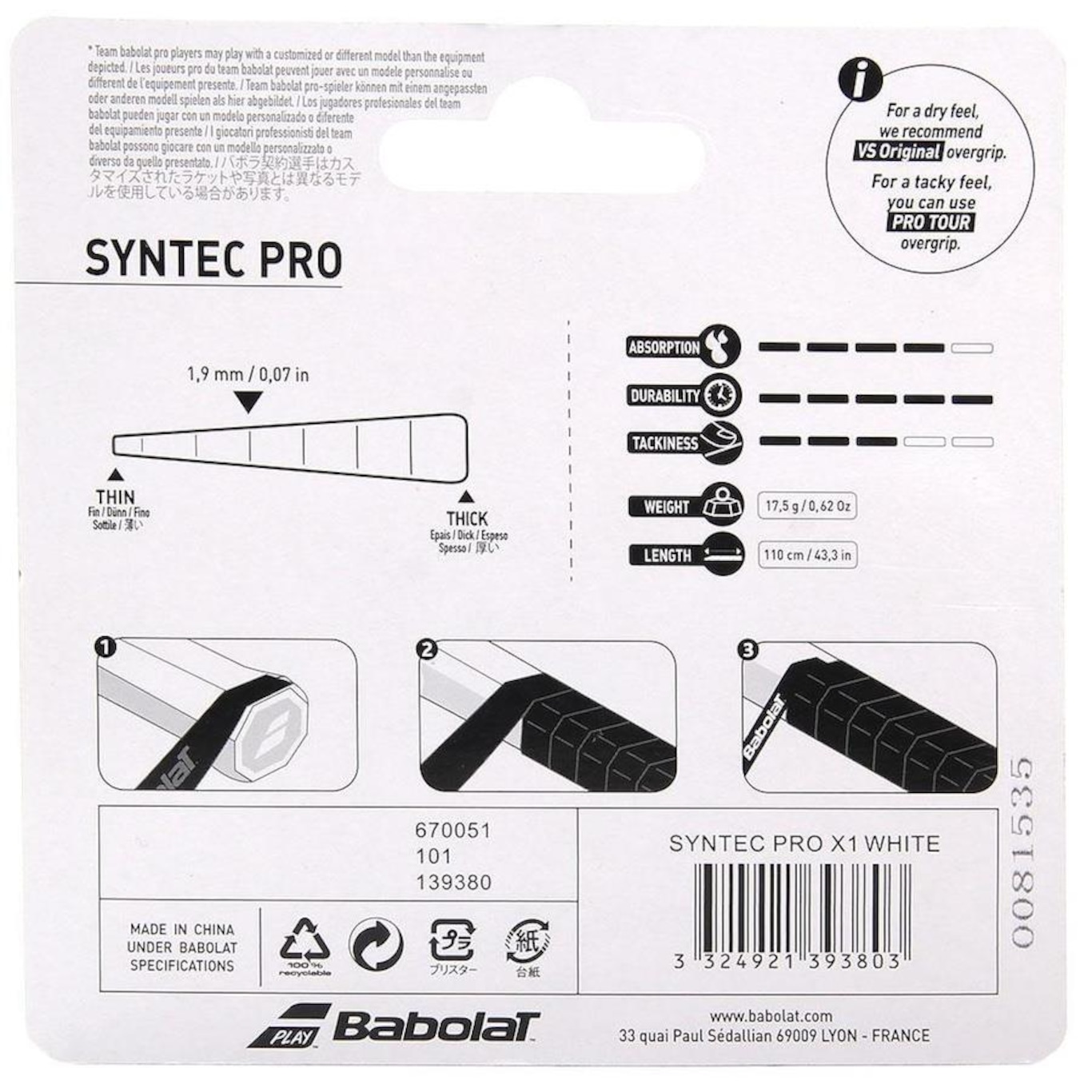 Cushion Grip Babolat Syntec Pro Feel - Foto 4