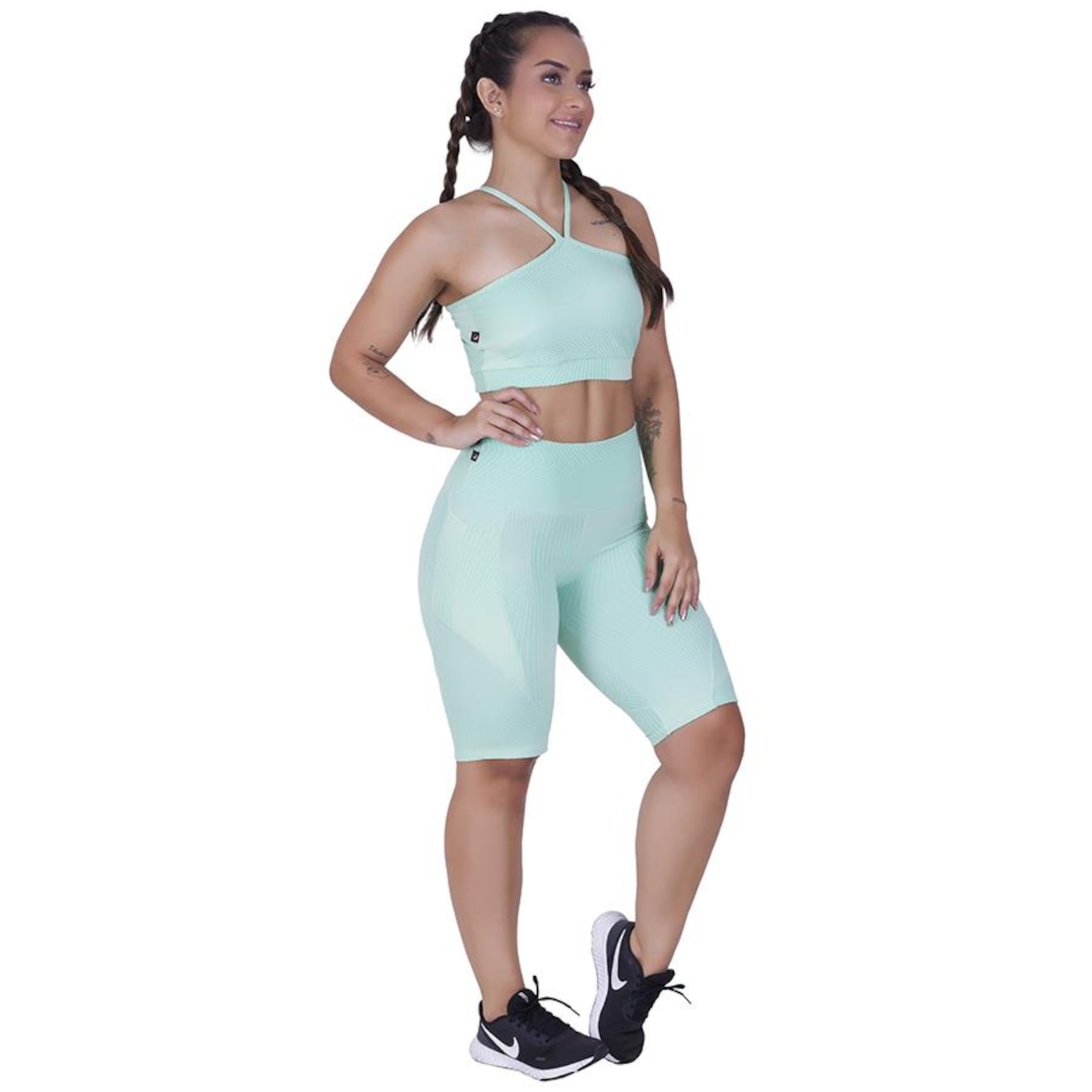 Bermuda Orbis Fitness com Bolso Jacquard Relevo - Feminina - Foto 3