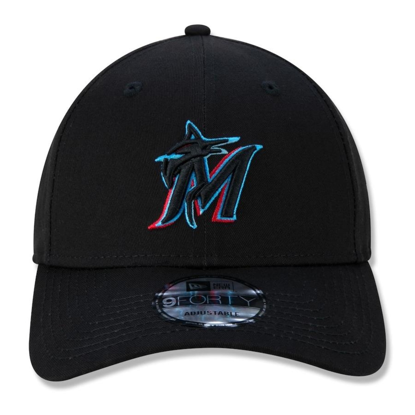 Boné Aba Curva New Era 9Forty Miami Marlins Team Color Time - Snapback - Adulto - Foto 2