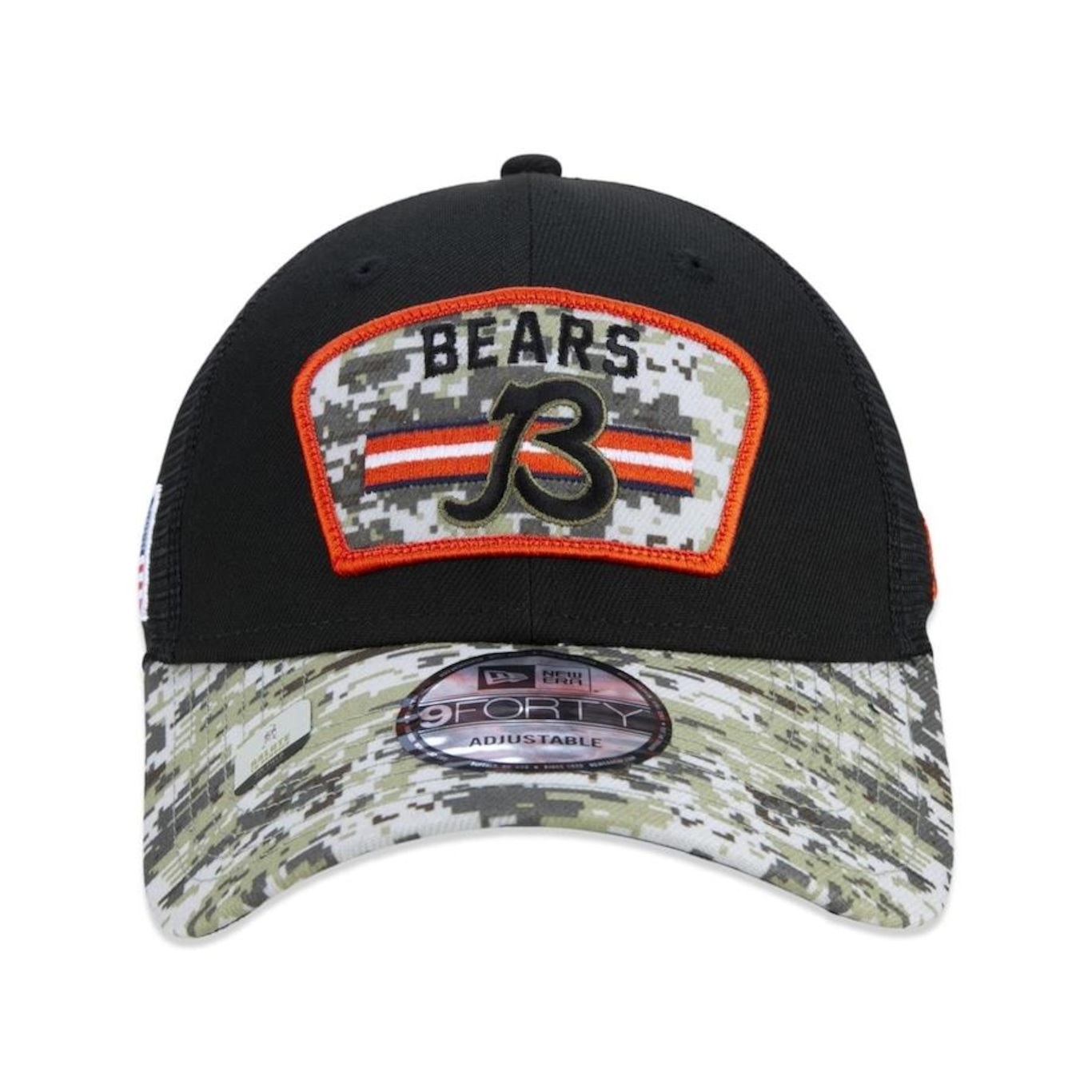 Boné Aba Curva New Era 9Forty Trucker Chicago Bears Salute to Service NFL - Snapback - Adulto - Foto 2