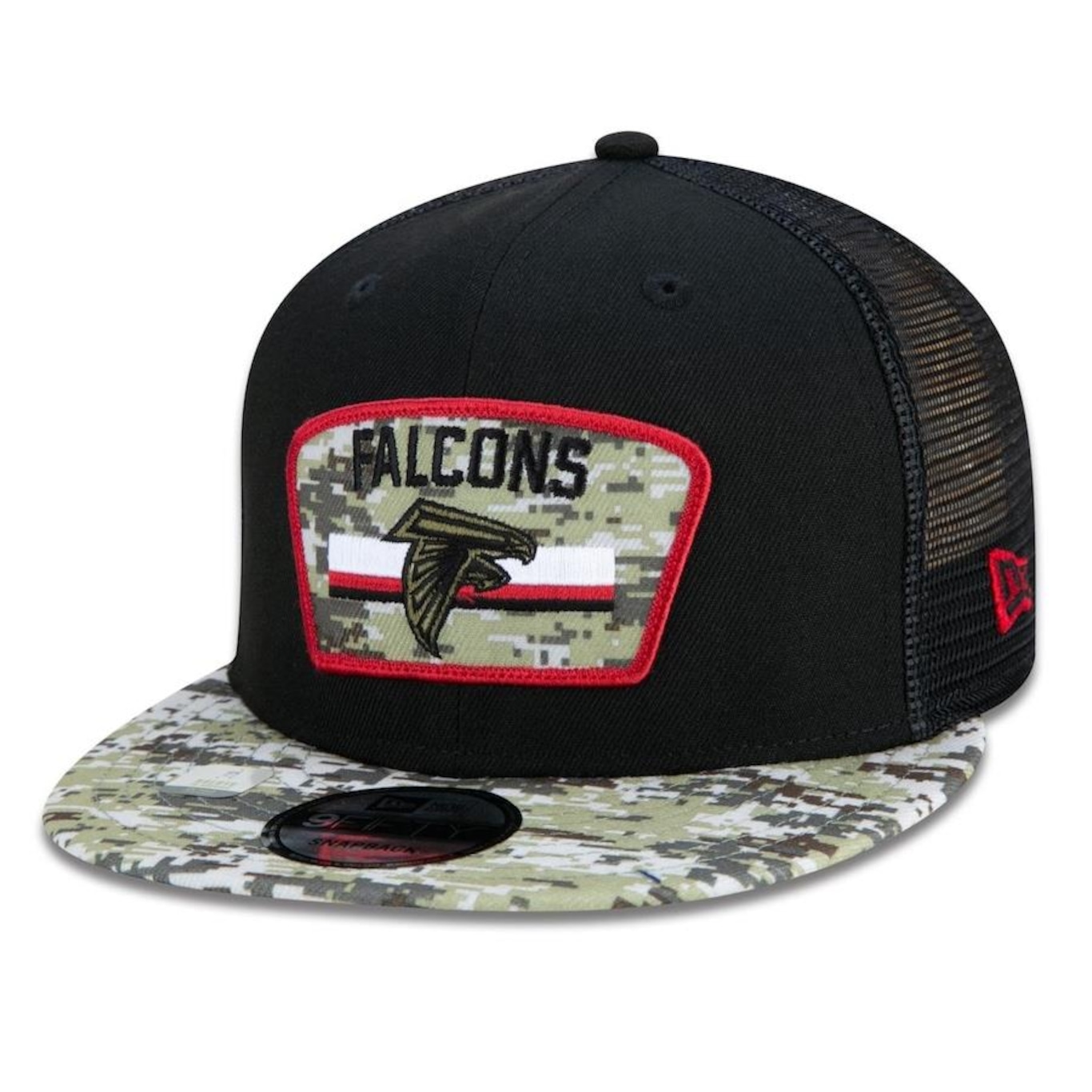 Boné Aba Reta New Era 9Fifty Trucker Atlanta Falcons Salute to Service NFL - Snapback - Adulto - Foto 1