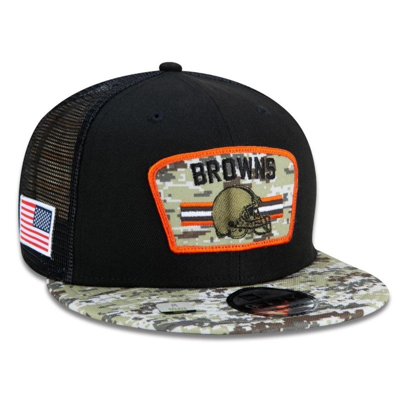 Boné Aba Reta New Era 9Fifty Trucker CLEVELAND BROWNS Salute TO Service NFL - Snapback - Adulto - Foto 3