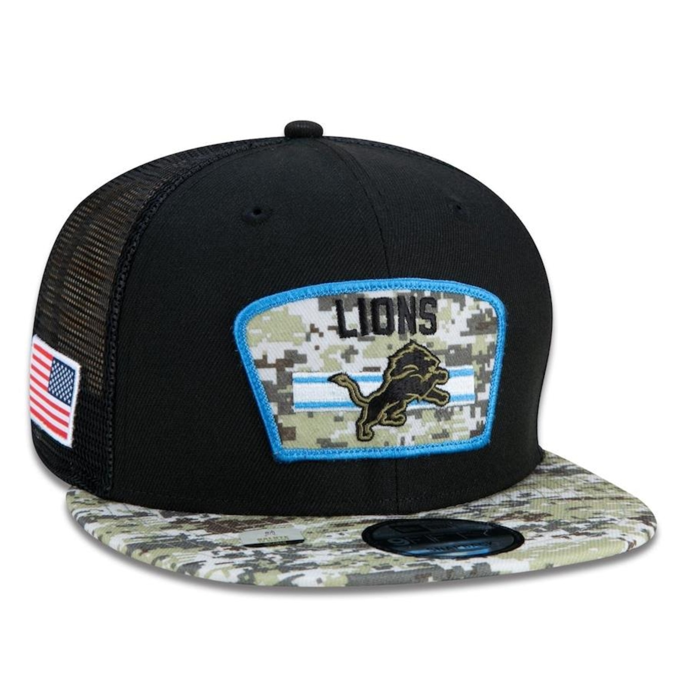 Boné Aba Reta New Era 9Fifty Trucker Detroit Lions Salute to Service NFL - Snapback - Adulto - Foto 3