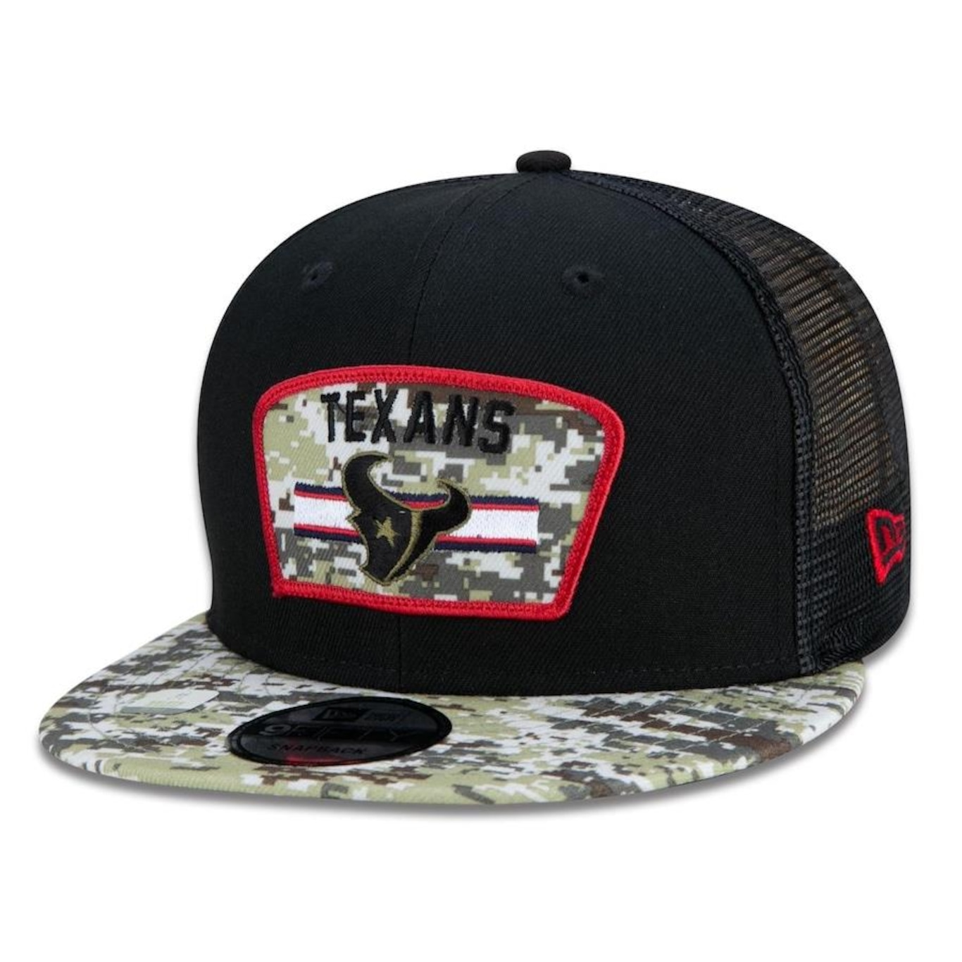 Boné Aba Reta New Era 9Fifty Trucker Houston Texans Salute to Service NFL - Snapback - Adulto - Foto 1