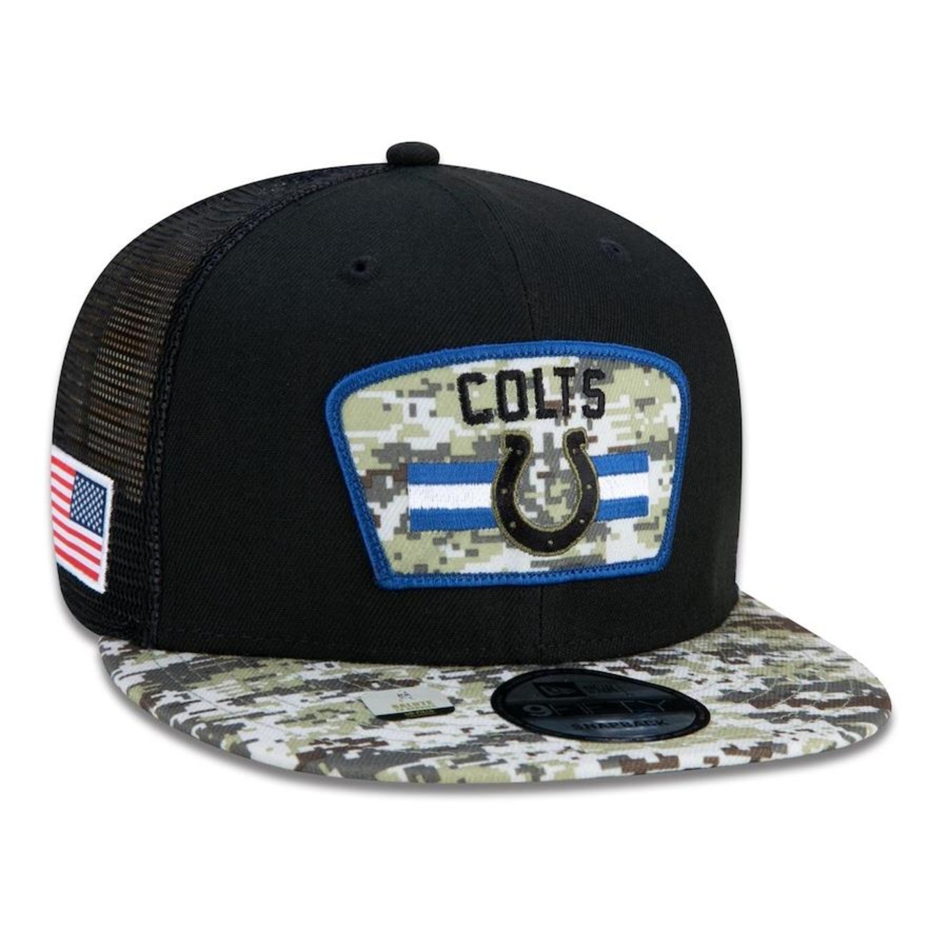 Boné Aba Reta New Era 9Fifty Trucker Indianapolis Colts Salute to Service NFL - Snapback - Adulto - Foto 3