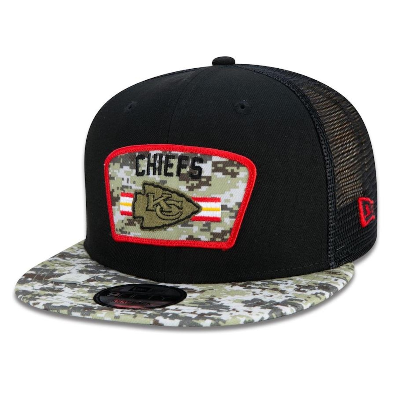 Boné Aba Reta New Era 9Fifty Trucker Kansas City Chiefs Salute to Service NFL - Snapback - Adulto - Foto 1