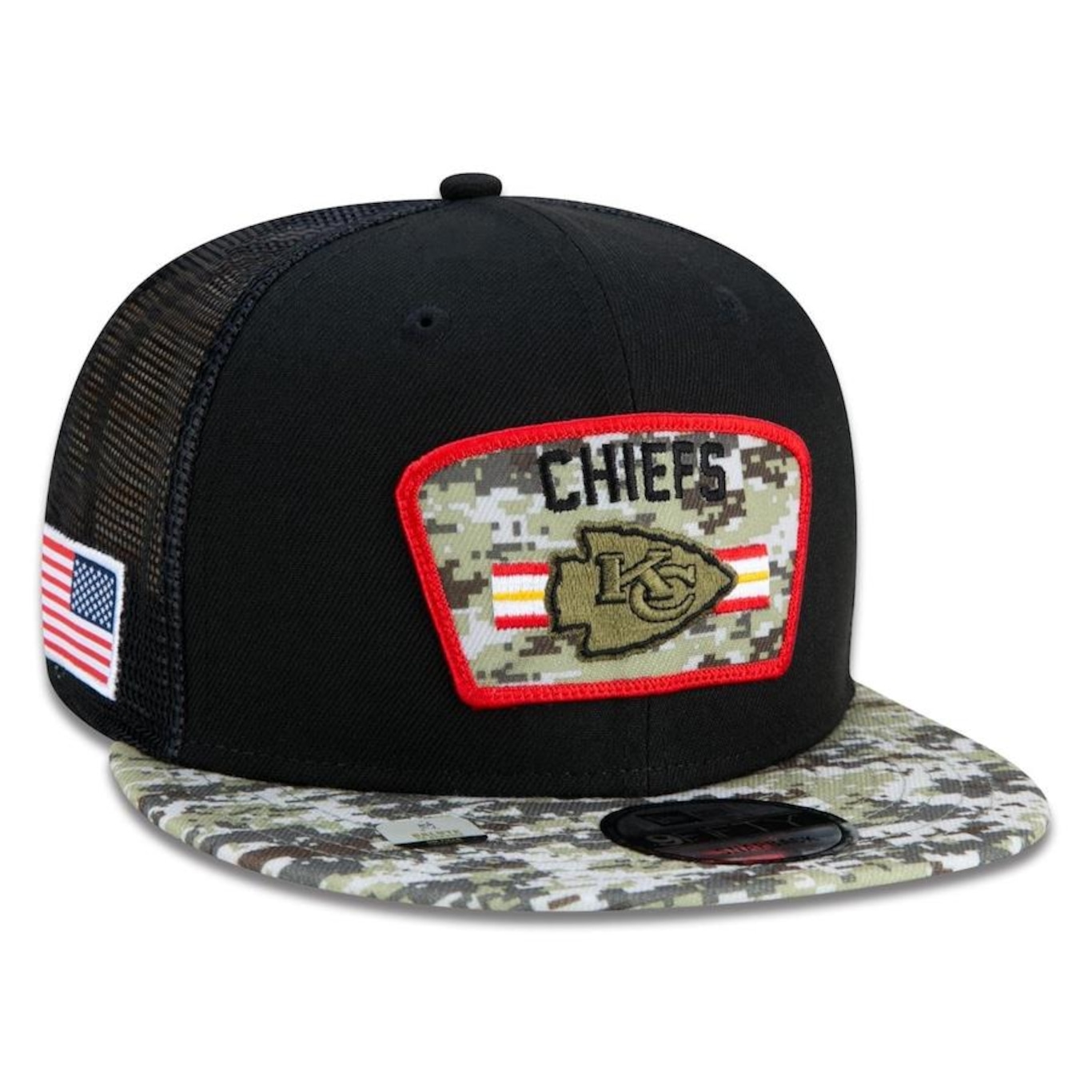 Boné Aba Reta New Era 9Fifty Trucker Kansas City Chiefs Salute to Service NFL - Snapback - Adulto - Foto 3