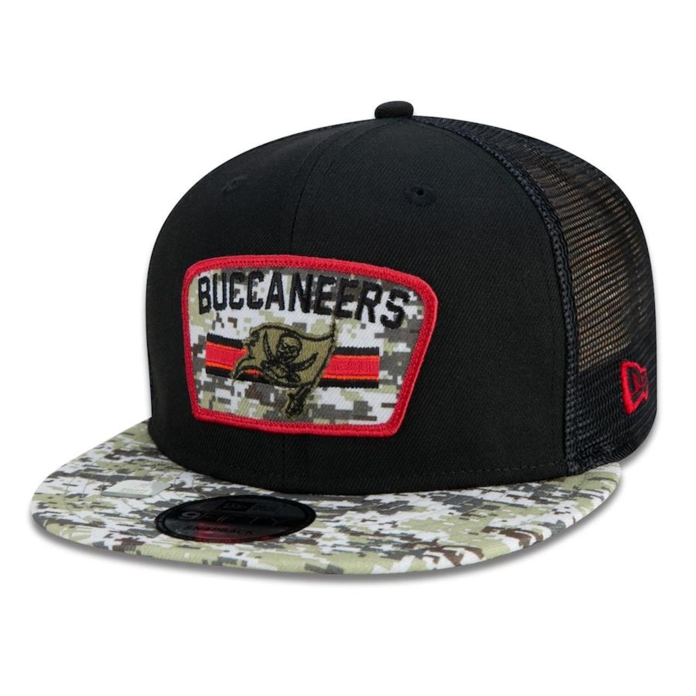 Boné Aba Reta New Era 9Fifty Trucker Tampa Bay Buccaneers Salute to Service NFL - Snapback - Adulto - Foto 1