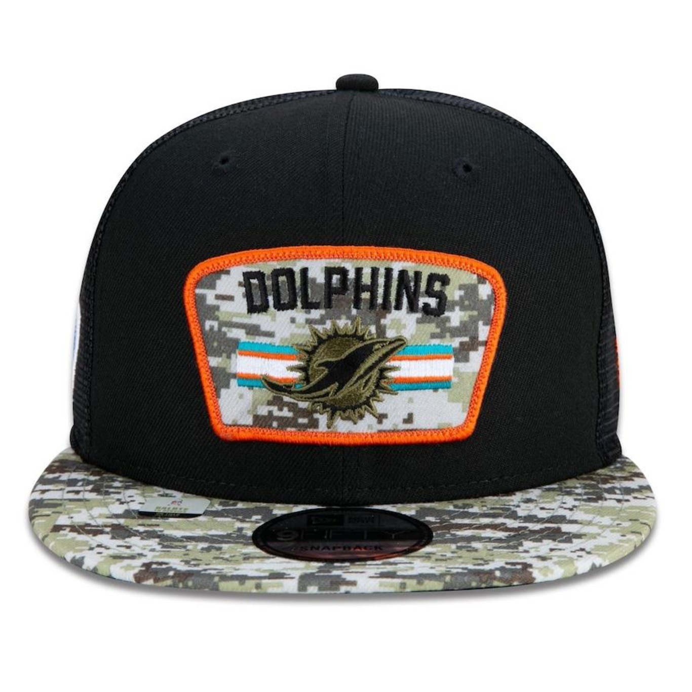 Boné Aba Reta New Era 9Fifty Trucker Miami Dolphins Salute to Service NFL - Snapback - Adulto - Foto 2