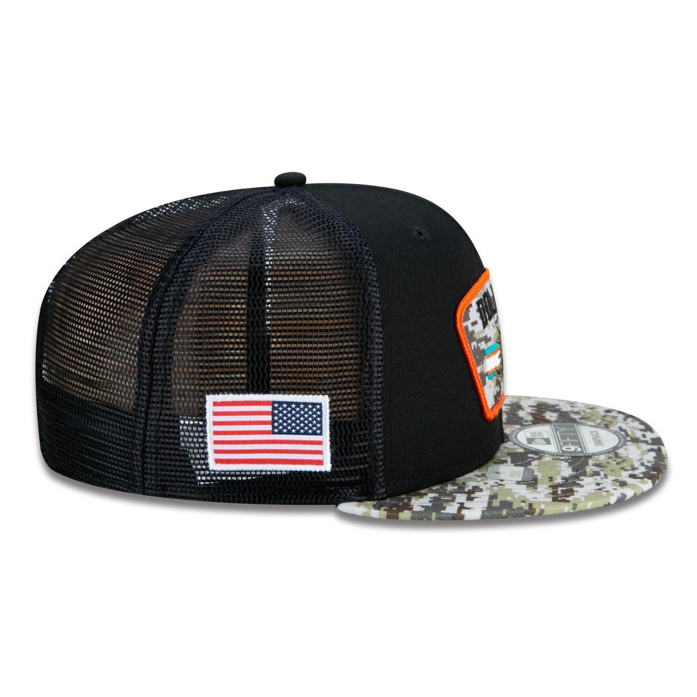 Boné Aba Reta New Era 9Fifty Trucker Miami Dolphins Salute to Service NFL - Snapback - Adulto - Foto 5