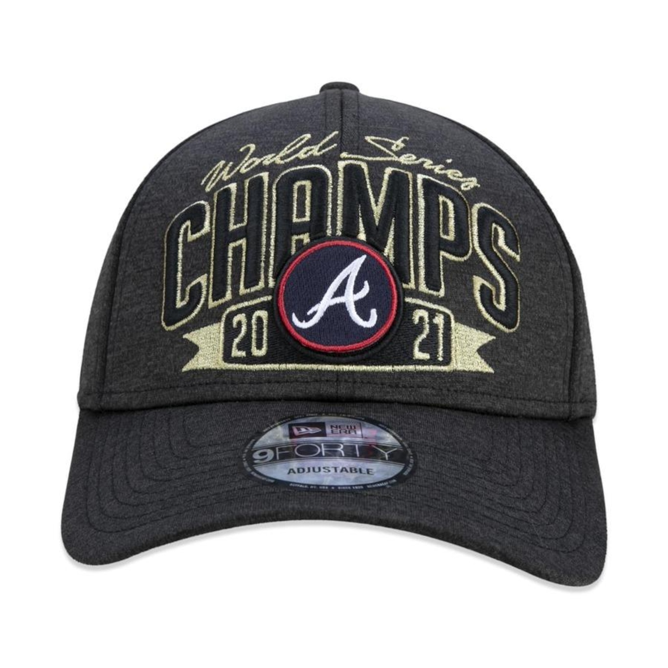 Boné Aba Curva New Era 9Forty Atlanta Braves Campeão Wolrd Series Champions 2021 Locker Room - Snapback - Adulto - Foto 2