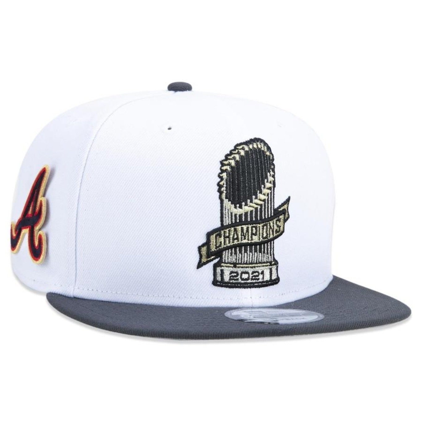 Boné Aba Reta New Era 9Fifty Atlanta Braves Campeão Wolrd Series 2021 Parade - Snapback - Adulto - Foto 3