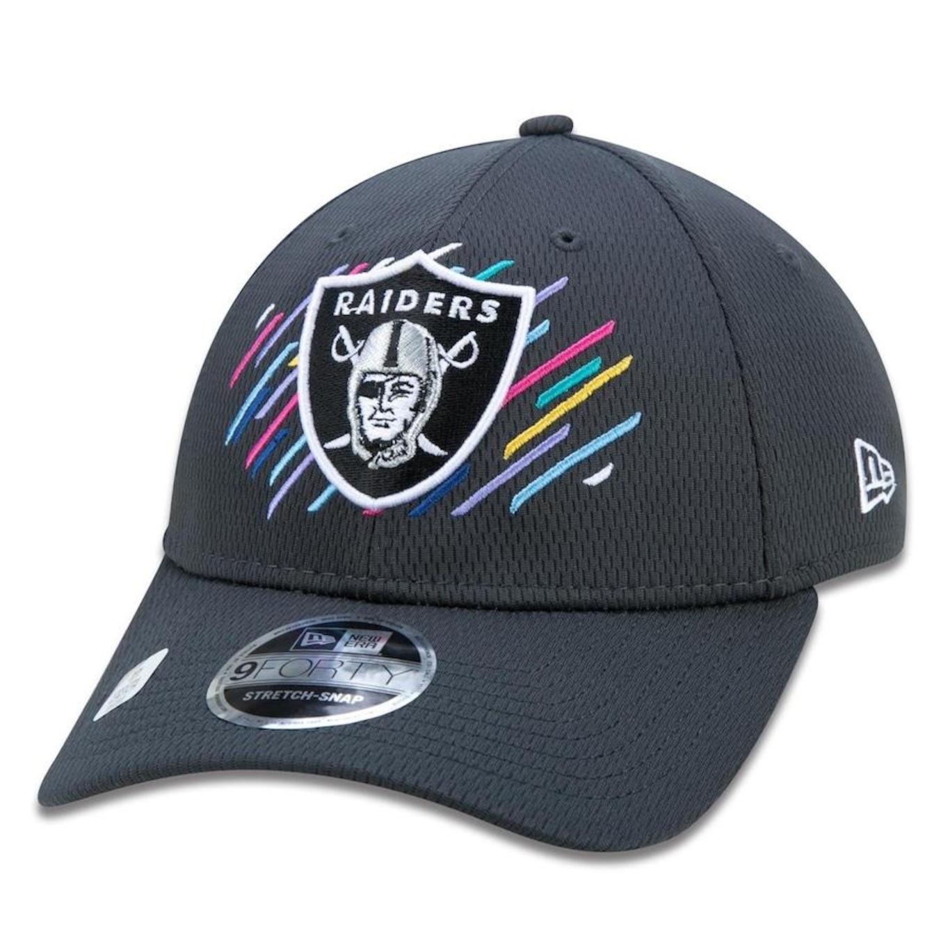 Boné Aba Curva New Era 9Forty Stretch Snap Las Vegas Raiders Crucial Catch - Snapback - Adulto - Foto 1